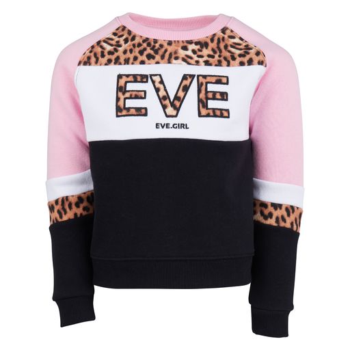 Leopard II Print Panel Crew - Hot Pink